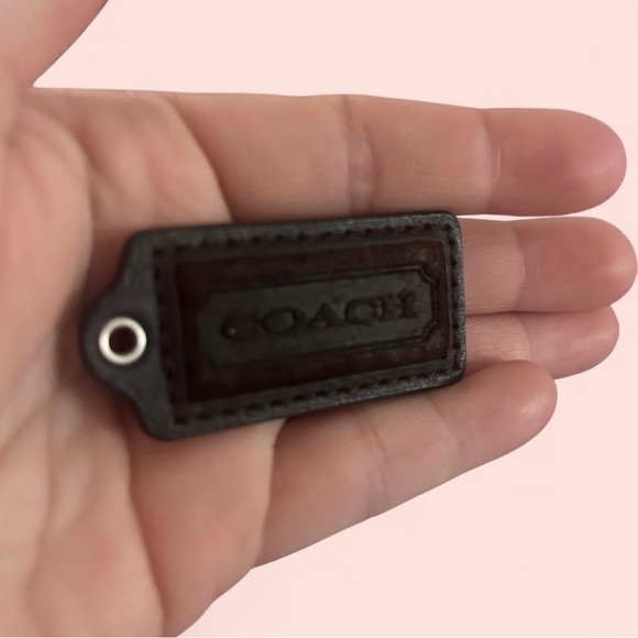 Coach Dark Brown Suede Bag Tag - Picture 1 of 3